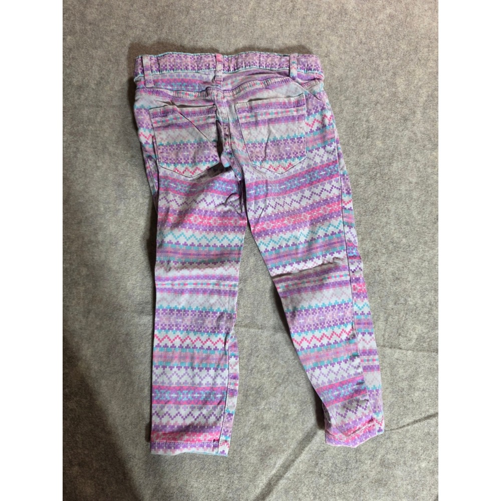 The Children's Place Girls Pink Purple Geometric Print Skinny Pants Size 4
